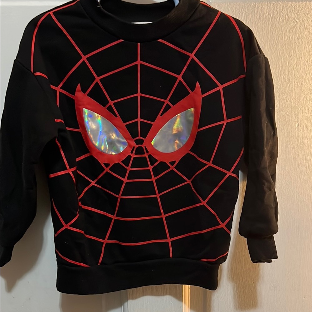 Kids Spider Web Costume Sweatshirt - Black and Red